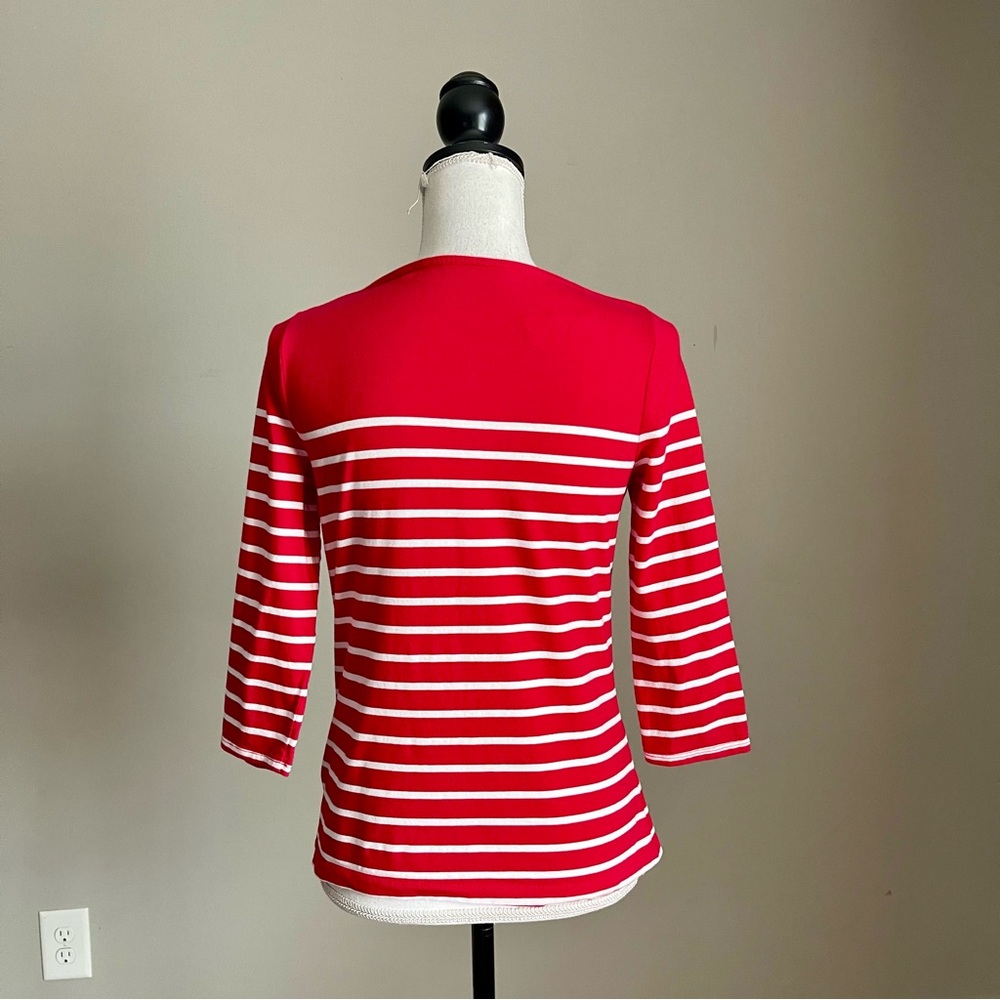A NEW DAY | Red Striped Top Sz S - Picture 4 of 6